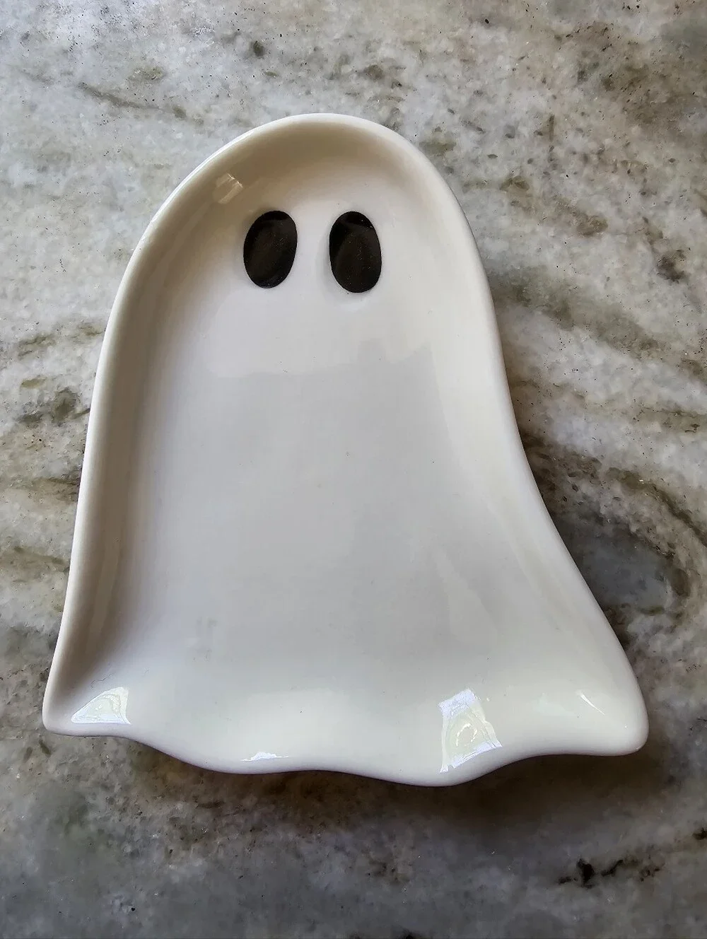 Ghost Ceramic Trinket Dish - White Halloween Party Decor